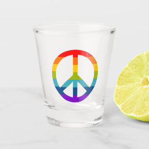 Rainbow Peace Sign Shot Glass