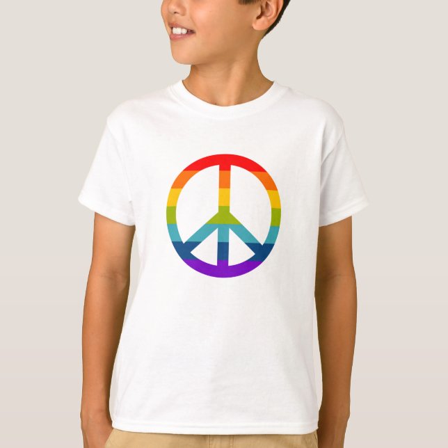 Rainbow Peace Sign T-Shirt (Front)
