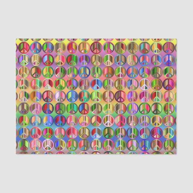 Rainbow peace sign tissue paper (Front)