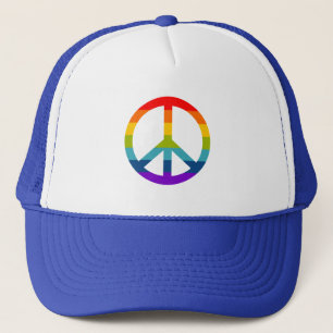 Rainbow Peace Sign Trucker Hat
