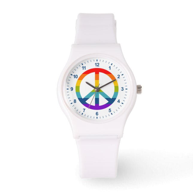 Rainbow Peace Sign Watch (Front)
