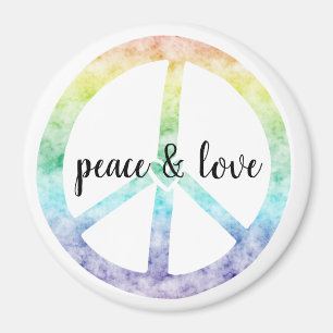 Rainbow Peace Sign with heart personalized Magnet