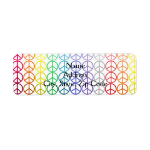 Rainbow Peace Signs Address Labels
