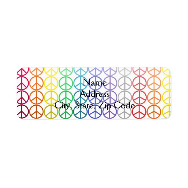 Rainbow Peace Signs Address Labels (Front)