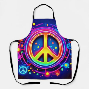 Rainbow Peace Symbol Art Apron