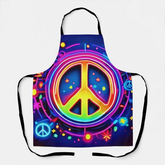 Rainbow Peace Symbol Art Apron (Front)