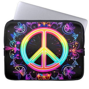 Rainbow Peace Symbol Art Laptop Sleeve