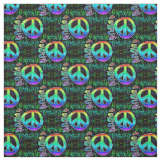 Rainbow Peace Symbol Fabric