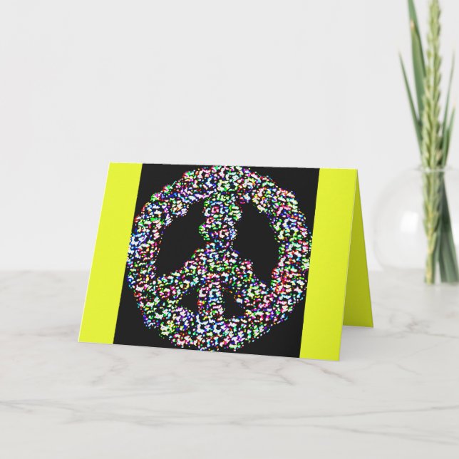 Rainbow peace symbol New Year card (Front)