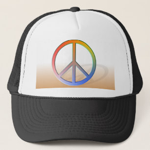 Rainbow Peace Symbol Trucker Hat