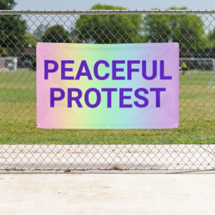 Rainbow Peaceful Protest Banner