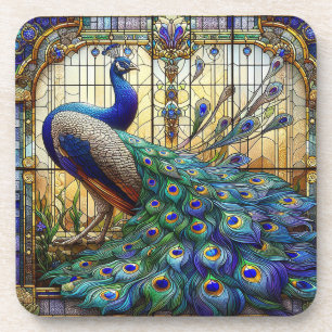 Rainbow Peacock Beverage Coaster Set