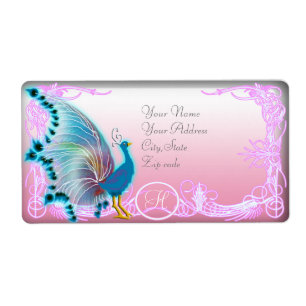 rainbow peacock monogram