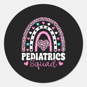 Rainbow Pediatrics Squad - Valentine's Day Pediatr Classic Round Sticker