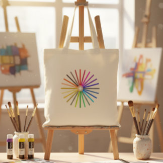 Rainbow Pencil Creativity Tote Bag