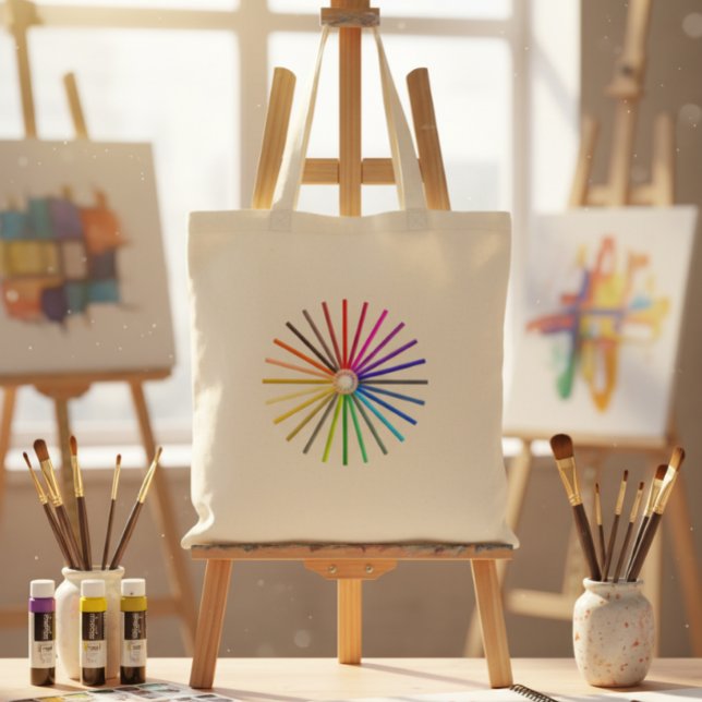 Rainbow Pencil  Creativity Tote Bag (Creator Uploaded)