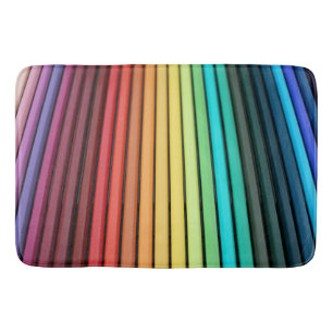 Rainbow Pencil Set - Vibrant Artist's Collection Bath Mat