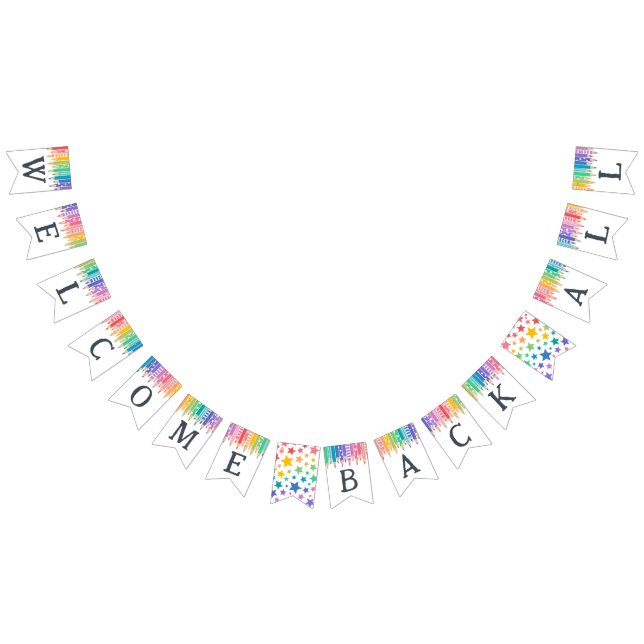 Rainbow Pencils Welcome Back All School Bunting (All)