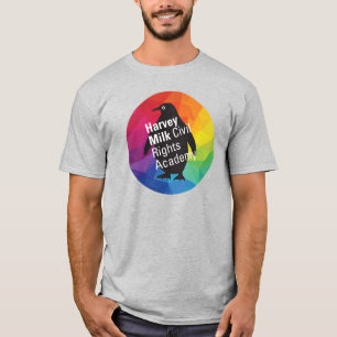 Rainbow Penguin - Adult Regular Fit, Grey T-Shirt