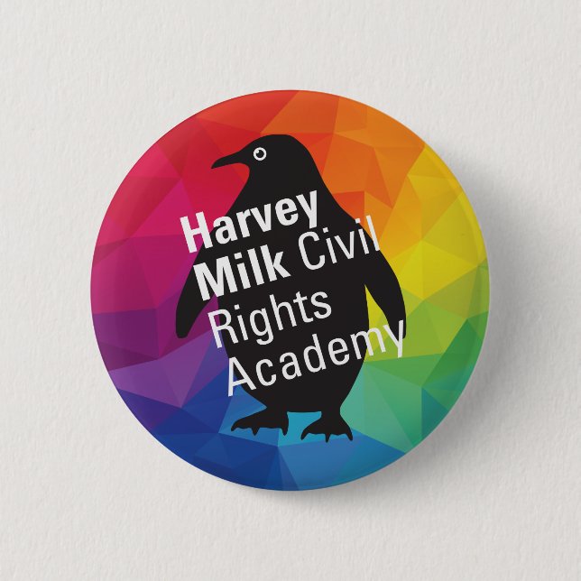 Rainbow Penguin button (Front)