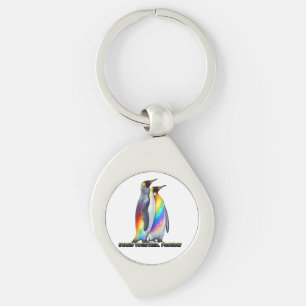 Rainbow Penguin Pride Stand Together Key Ring