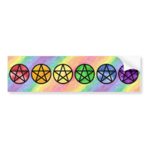 Rainbow Pentacle Bumper Stickers