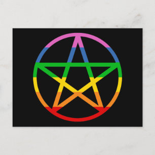 Rainbow Pentacle Postcard