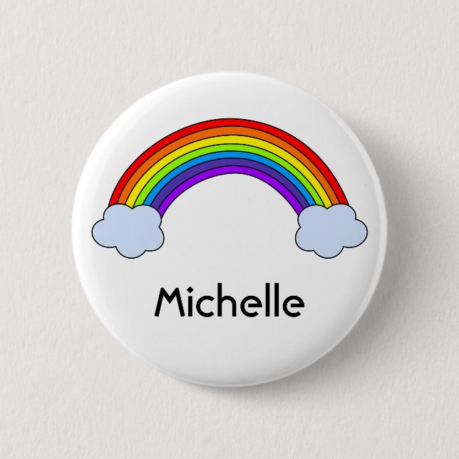 Rainbow Personalised 6 Cm Round Badge (Front)