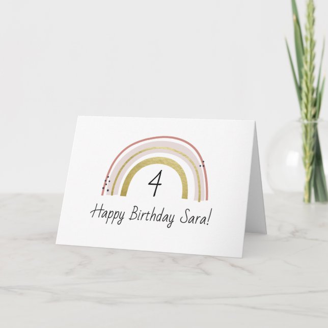 Rainbow Personalised Birthday Card (Front)