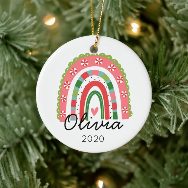 Rainbow personalised Christmas Ornament (Tree)