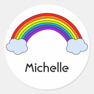 Rainbow Personalised Classic Round Sticker