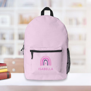 Rainbow Personalised Girl School  Printed Backpack