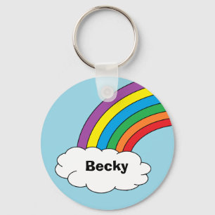 Rainbow Personalised Key Ring