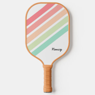 Rainbow Personalised Name Custom Pickleball Paddle