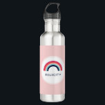 Rainbow Personalised Name Girl Gift in Pink  710 Ml Water Bottle<br><div class="desc">These personalised water bottles featuring a rainbow in blue,  pink,  coral and teal are sure to delight. Makes a great party favour,  birthday gift,  holiday gift and more. Text is customisable. Part of a collection for Parcel Studios.</div>