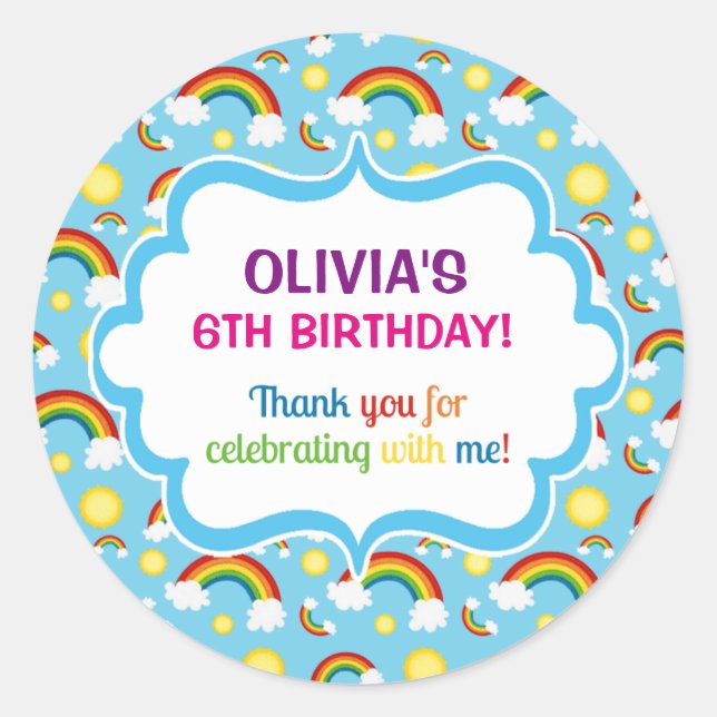 Rainbow personalised personalised cute cloud seals (Front)