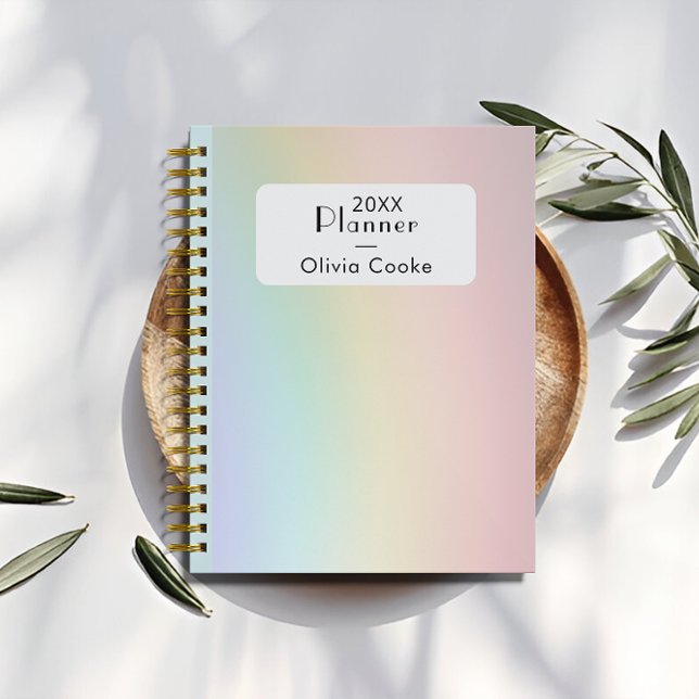Rainbow Personalised Planner With Custom Name (Rainbow Personalized Planner With Custom Name)