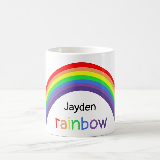 Rainbow - personalised, your name coffee mug (Center)