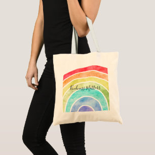 Rainbow personalized inspirational quote tote bag