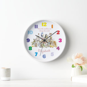 Rainbow Peter the Rabbit and Friends Wall Clock