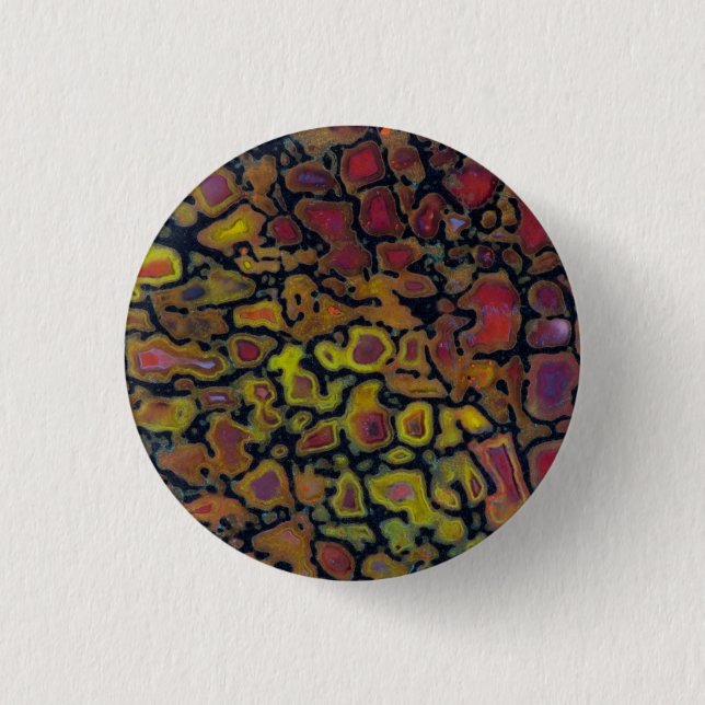 Rainbow Petrified Dinosaur Bone 3 Cm Round Badge (Front)