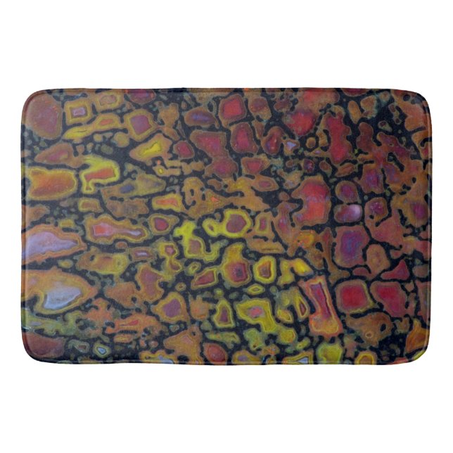Rainbow Petrified Dinosaur Bone Bath Mat (Front)