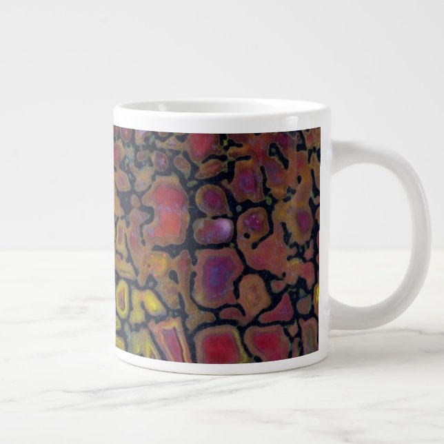 Rainbow Petrified Dinosaur Bone Large Coffee Mug (Right)