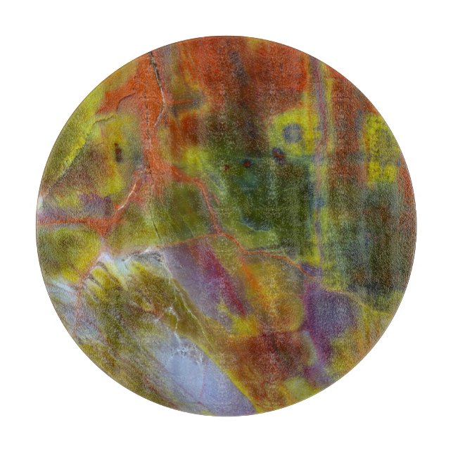 Rainbow Petrified Wood Cutting Board (Front)