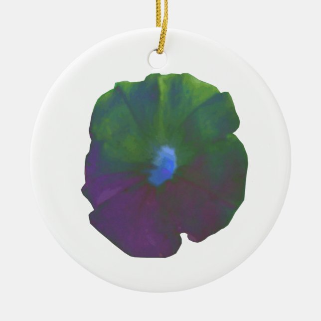 Rainbow Petunia Custom Birthday Ceramic Tree Decoration (Front)
