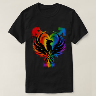 Rainbow Phoenix Heart Graphic Tee