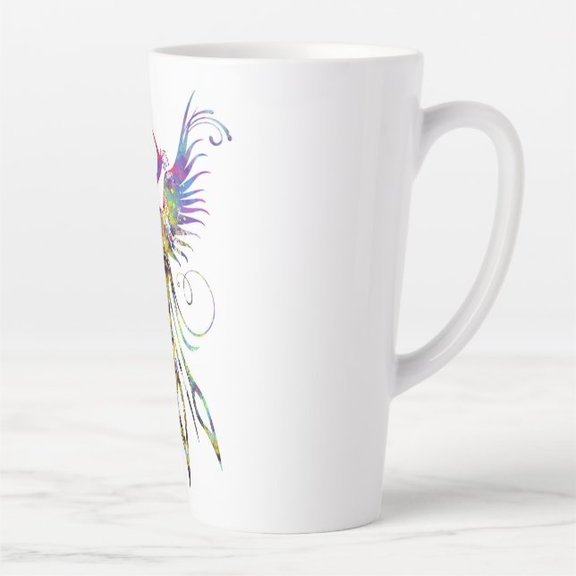 Rainbow Phoenix Latte Mug by Brow Bird (Right)
