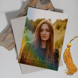 Rainbow Photo Graduation Announcement