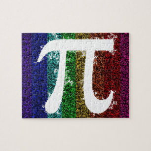 Rainbow Pi Sign Jigsaw Puzzle