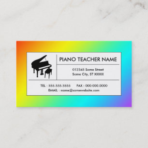 rainbow piano business card
